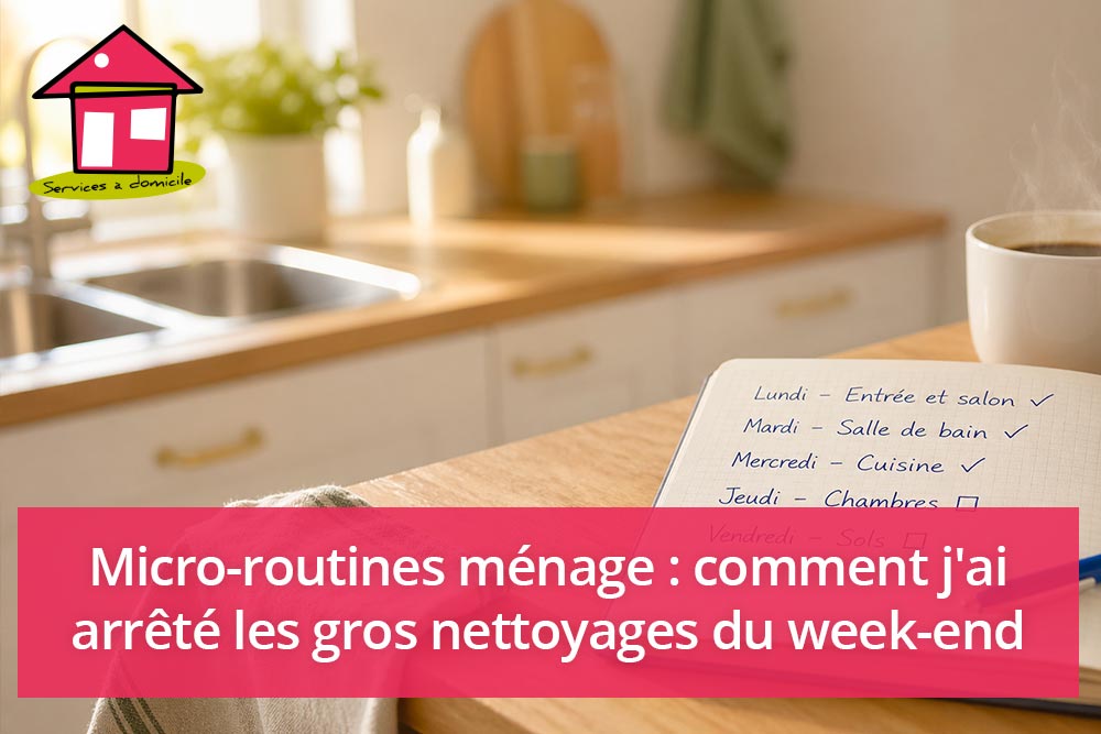 Micro-routines ménage : comment j&rsquo;ai arrêté les gros nettoyages du week-end